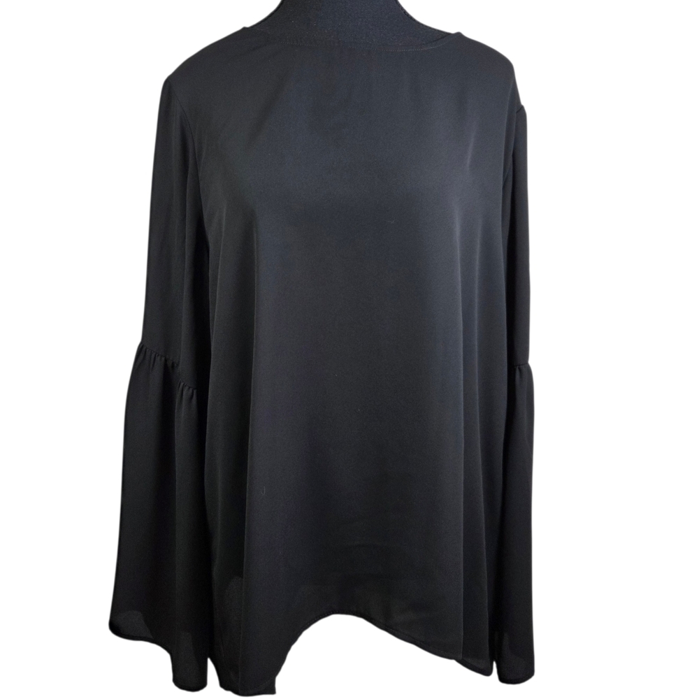 Reitmans Black Flowy Blouse With Bell Sleeves Size XL
